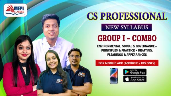 CS PROFESSIONAL (NEW) - GROUP 1 - ENVIRONMENTAL, SOCIAL & GOVERNANCE - PRINCIPLES & PRACTICE AND DRAFTING, PLEADINGS & APPEARANCES COMBO - FOR MOBILE APP (ANDROID ONLY) cover