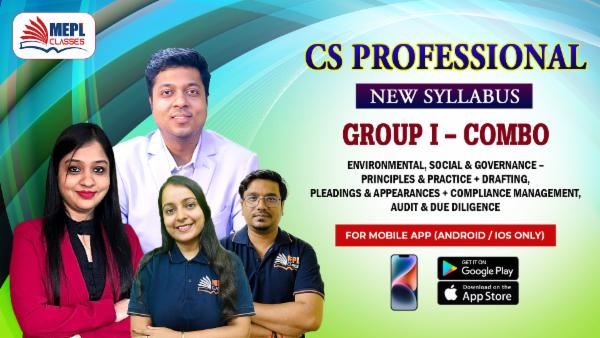 CS PROFESSIONAL (NEW) - ENVIRONMENTAL, SOCIAL & GOVERNANCE - PRINCIPLES & PRACTICE AND DRAFTING, PLEADINGS & APPEARANCES AND COMPLIANCE MANAGEMENT, AUDIT & DUE DILIGENCE COMBO - FOR MOBILE APP (ANDROID ONLY) cover