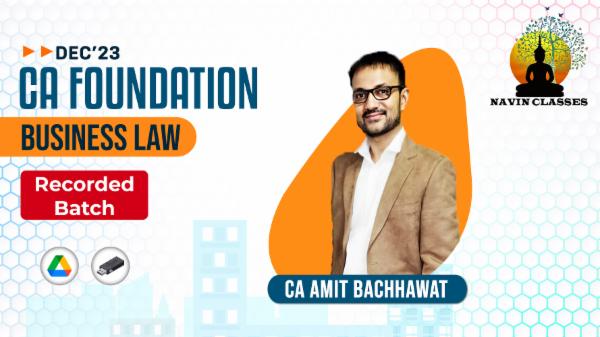 CA Foundation Business Law | Recorded Lectures| Dec'23 cover