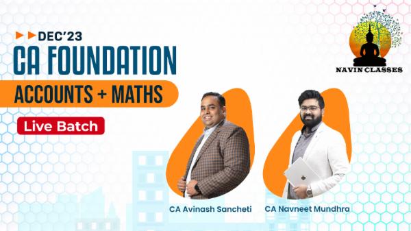 CA Foundation Accounting & Maths Combo | Live Lectures | Dec'23 cover