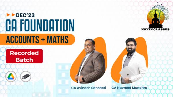CA Foundation Accounting & Maths Combo | Recorded Lectures | Dec'23 cover