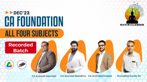 CA Foundation All 4 Subjects | Recorded Lectures | Dec'23 cover