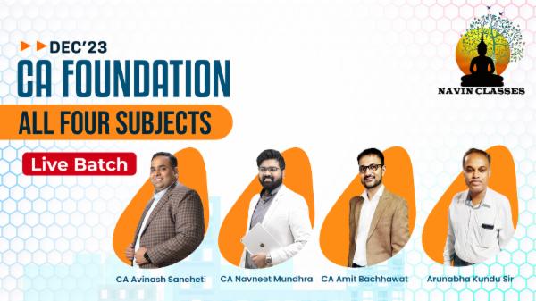 CA Foundation All 4 Subjects | Live Lectures | Dec'23 cover