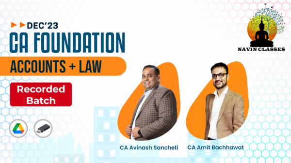 CA Foundation Accounting & Law Combo | Recorded Lectures | Dec'23 cover