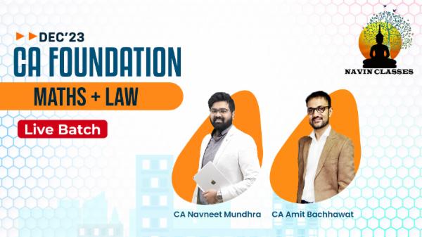 CA Foundation Mathematics & Law Combo | Live Lectures | Dec'23 cover