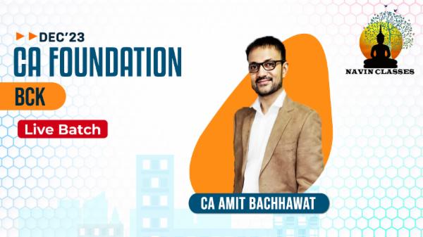 CA Foundation BCK | Live Lectures | Dec'23 cover