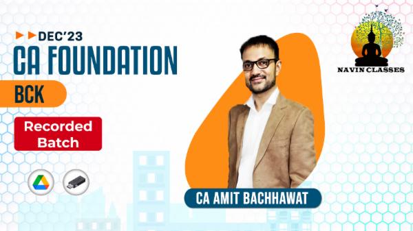 CA Foundation BCK | Recorded Lectures | Dec'23 cover