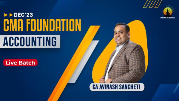CMA Foundation Accounting | Live Lectures | Dec'23 cover