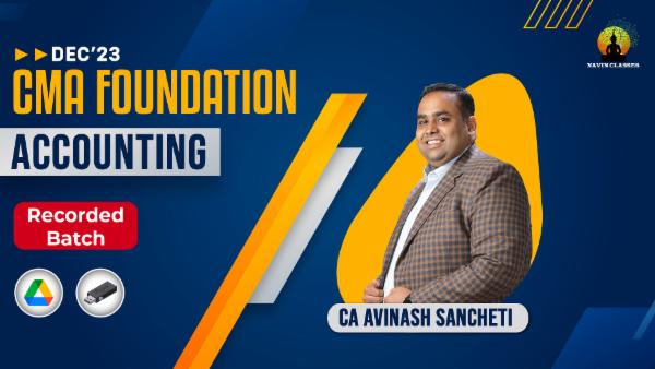 CMA Foundation Accounting | Recorded Lectures | Dec'23 cover