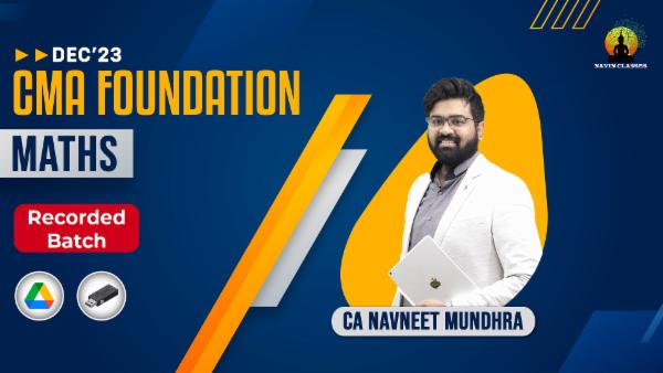 CMA Foundation Mathematics | Recorded Lectures| Dec'23 cover