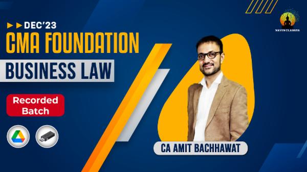 CMA Foundation Law | Recorded Lectures| Dec'23 cover
