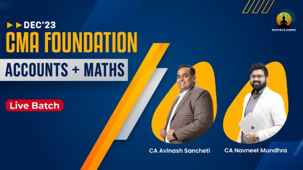 CMA Foundation Accounting & Maths Combo | Live Lectures | Dec'23 cover