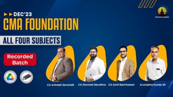 CMA Foundation All 4 Subjects | Recorded Lectures | Dec'23 cover