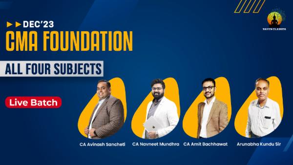 CMA Foundation All 4 Subjects | Live Lectures | Dec'23 cover