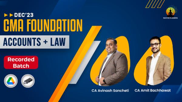 CMA Foundation Accounting & Law Combo | Recorded Lectures | Dec'23 cover