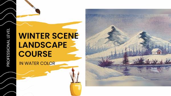 Winter Scene Landscape Course in Water Color cover