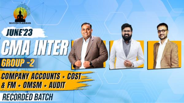 CMA Inter Group 2 Co. Accounts + Cost & FM + OMSM + Audit | Old Syllabus cover