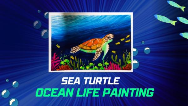 Sea Turtle - Ocean Life Painting cover