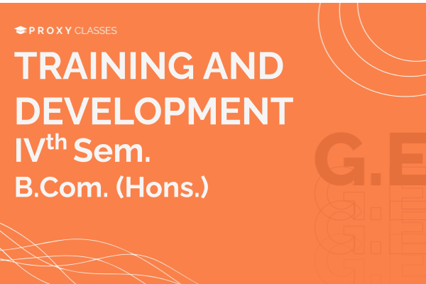 Training and Development - VIth Sem cover