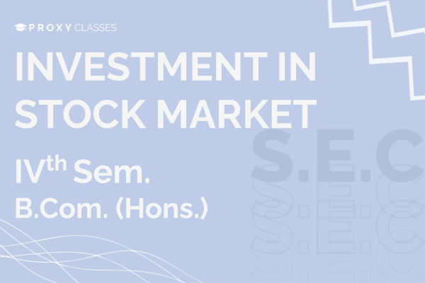 Investment In Stock Market - IVth Sem cover