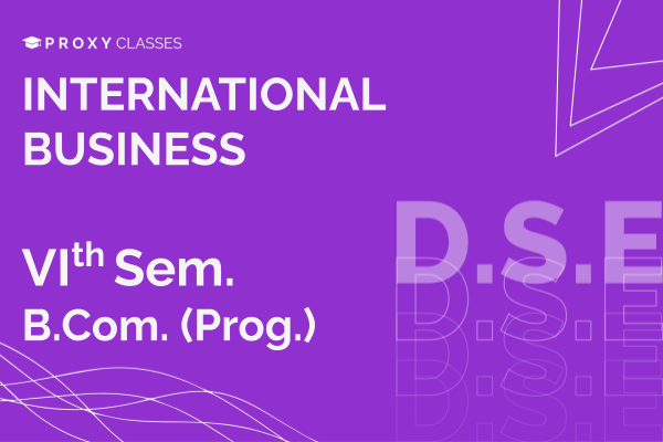International Business - VIth sem cover