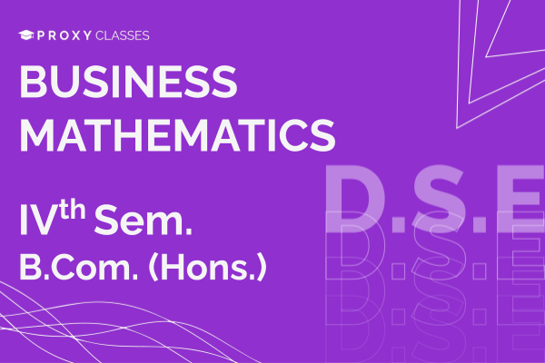 Business Mathematics - IVth Sem cover