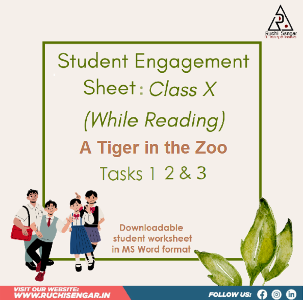 WHILE READING SHEET-A Tiger in the Zoo cover