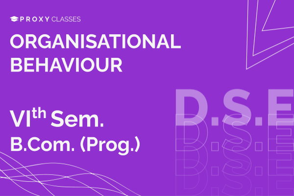 Organizational Behavior - VIth Sem cover