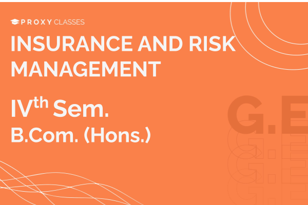 Insurance and Risk Management - IVth Sem cover