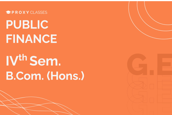 Public Finance - IVth Sem cover