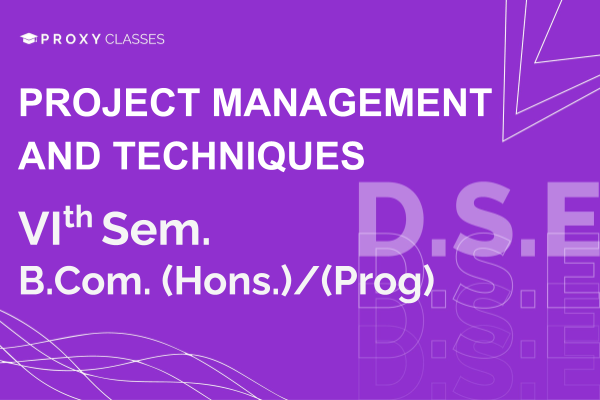 Project management and Techniques - VIth Sem cover