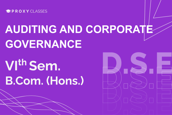 Auditing And Corporate Governance - VIth Sem cover