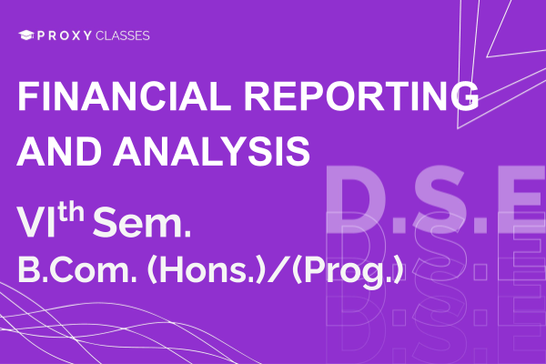 Financial Reporting & Analysis - VIth Sem cover
