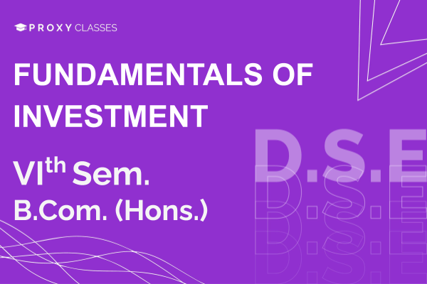 Fundamentals of Investment - VIth Sem cover