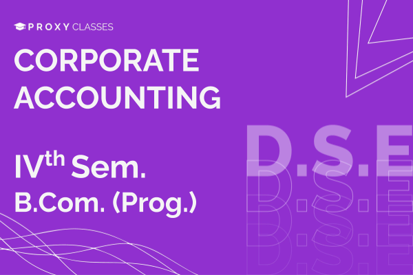 Corporate Accounting - IVth Sem cover
