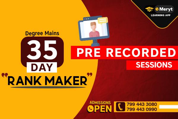 PRE RECORDED (35 Day RANK MAKER Degree Mains) cover