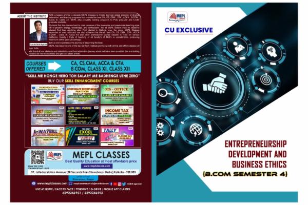 B.COM - SEMESTER 4 - ENTREPRENEURSHIP DEVELOPMENT & BUSINESS ETHICS MAT cover