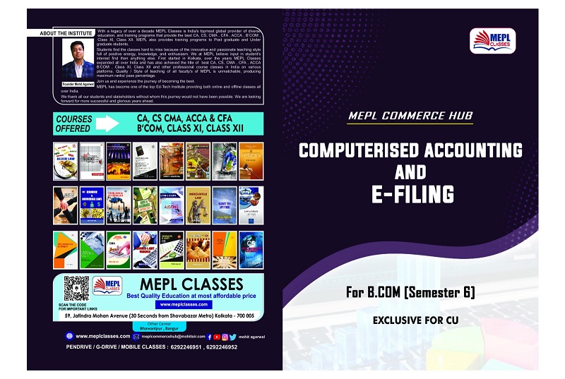 B.COM - SEMESTER 6 - COMPUTERISED ACCOUNTING AND E-FILING MAT cover