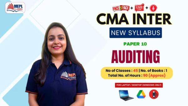 CMA INTER (NEW) - GROUP 2 - PAPER 10 - AUDITING - FOR LAPTOP/DESKTOP (WINDOWS ONLY) cover