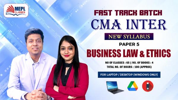 CMA INTER - LAWS & ETHICS - NEW SYLLABUS - FAST TRACK BATCH - FOR LAPTOP/DESKTOP (WINDOWS ONLY) cover