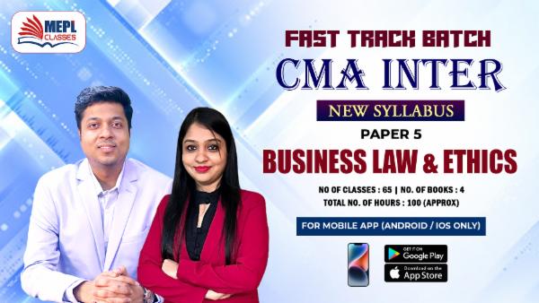 CMA INTER - LAWS & ETHICS - NEW SYLLABUS - FAST TRACK BATCH - FOR MOBILE APP (ANDROID / IOS ONLY) cover