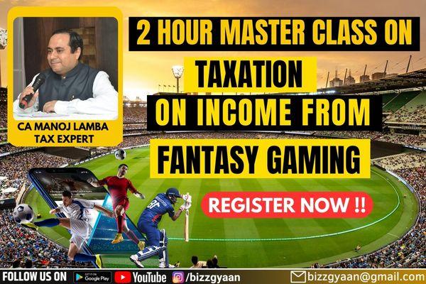 2 Hour Masterclass on Taxation on Online Gaming cover
