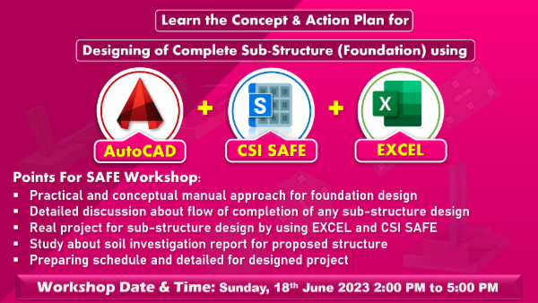 3 Hours Non-Stop Workshop using AutoCAD + CSI SAFE+ EXCEL cover