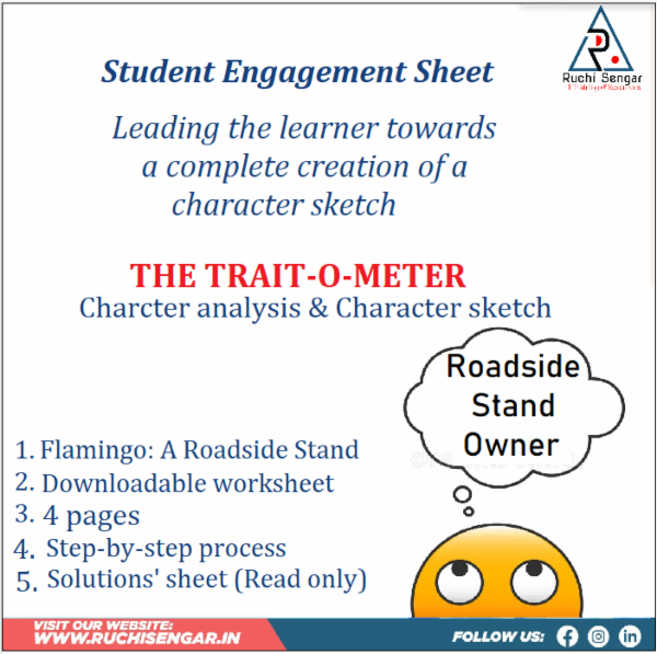 The Trait-o-Meter : Character Sketch Writing Worksheet cover