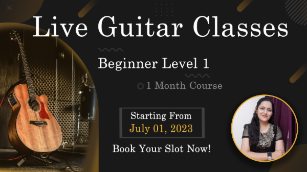 JULY 2023 - LIVE GUITAR CLASSES - pre - bookings open cover