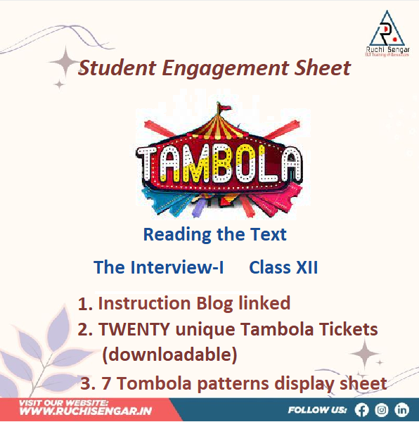 Text Reading & Tambola Tickets- XII , The Interview-I cover