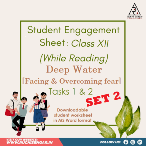 WHILE READING WORKSHEET - 'Deep Water' (SET 2) cover