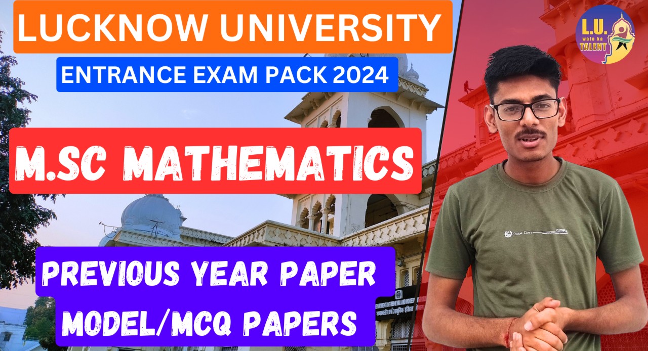 MSC Mathematics  Entrance Exam Crash Course Lucknow University 2024 cover