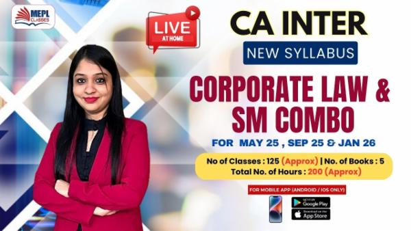 CA INTER (NEW) - LAW & SM COMBO - LIVE AT HOME BATCH - FOR MOBILE APP (ANDROID/IOS ONLY) cover