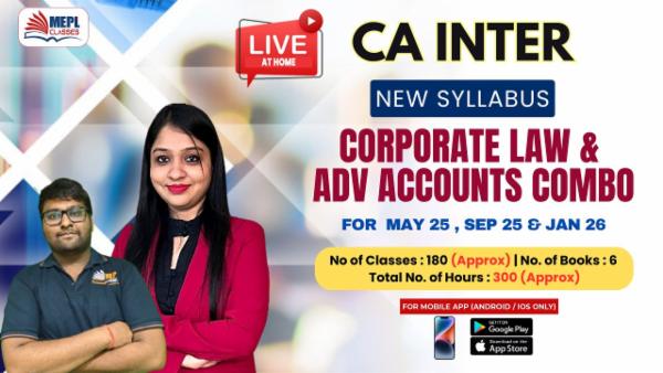 CA INTER (NEW) - LAW & ACCOUNTS COMBO - LIVE AT HOME BATCH - FOR MOBILE APP (ANDROID/IOS ONLY) cover